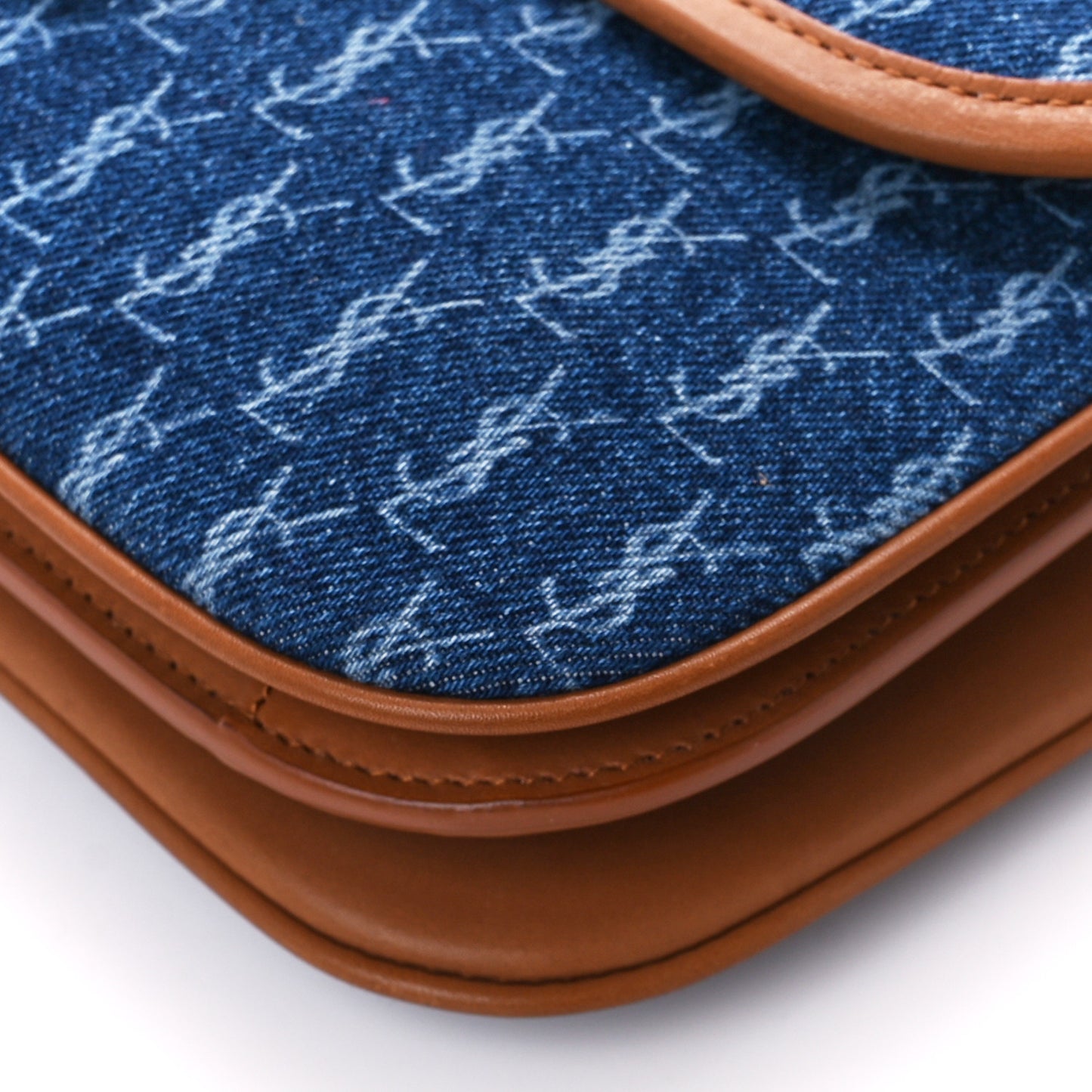 Suede All-Over Monogram Small Le Monogramme Satchel Denim