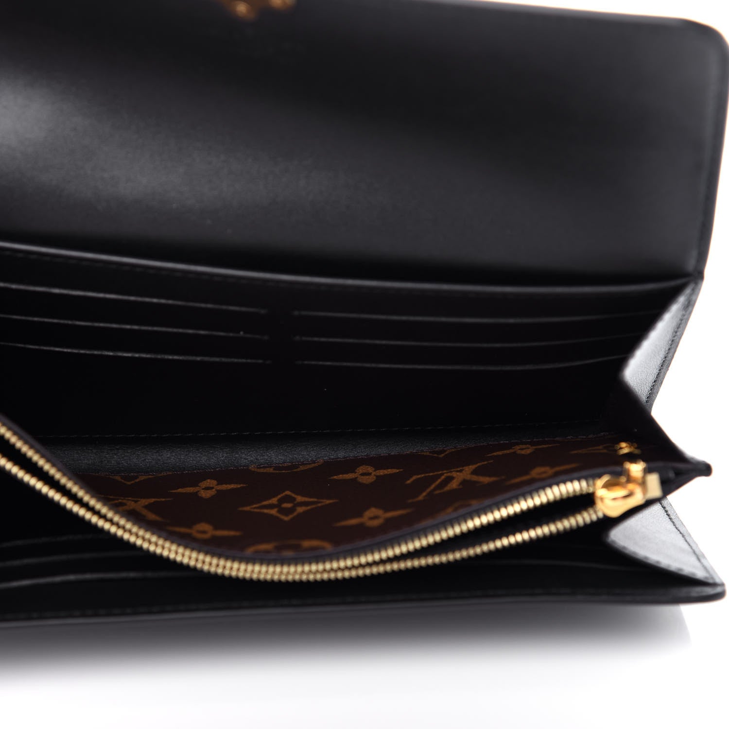 Louis Vuitton Patent Calfskin Monogram Cherrywood Wallet Black 5 of 8