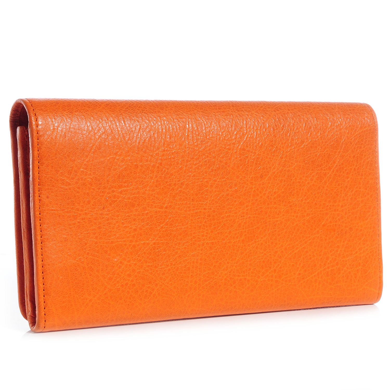 Balenciaga Agneau Giant Gold Money Wallet Tangerine 3 of 9