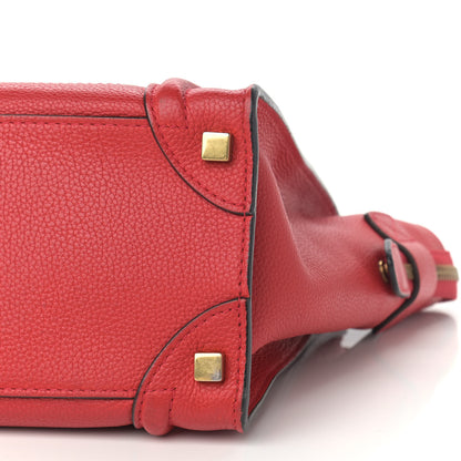 Celine Drummed Calfskin Micro Luggage Red 8 of 8