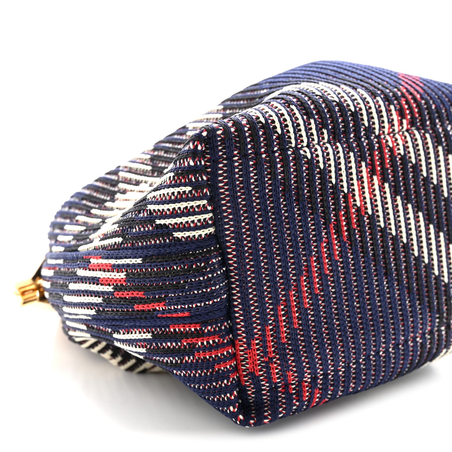 Canvas Knitted Check Mini Peg Duffle Bag Marine