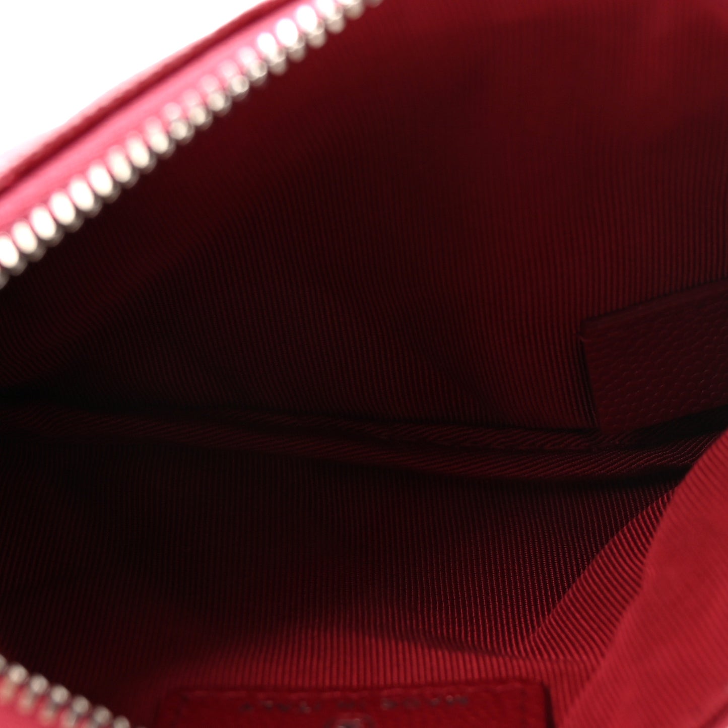 Caviar Quilted Small Cosmetic Case Red