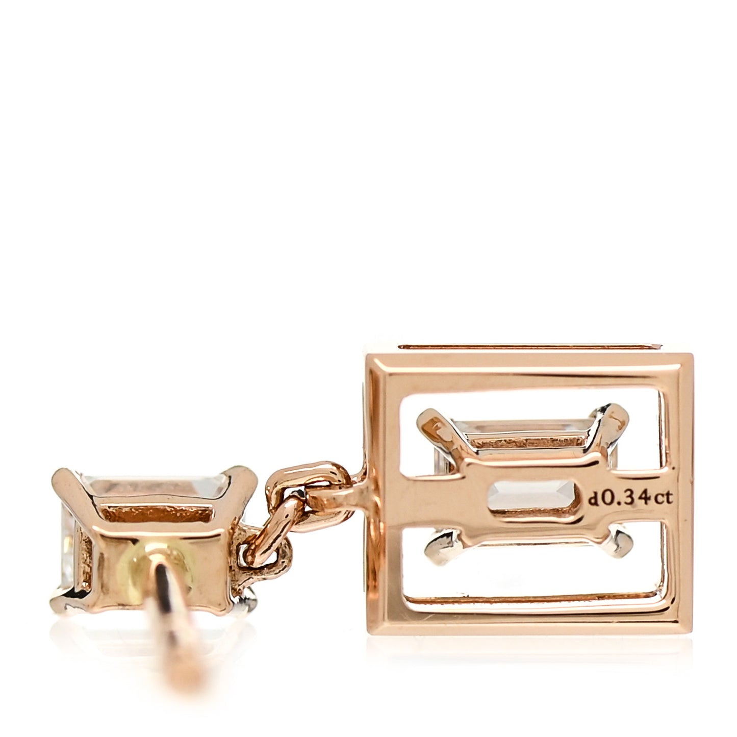 18K Rose Gold Diamond Jewel Box Drop Earrings