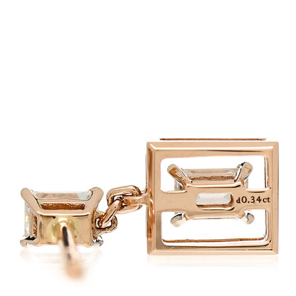 Tiffany 18K Rose Gold Diamond Jewel Box Drop Earrings 5 of 6