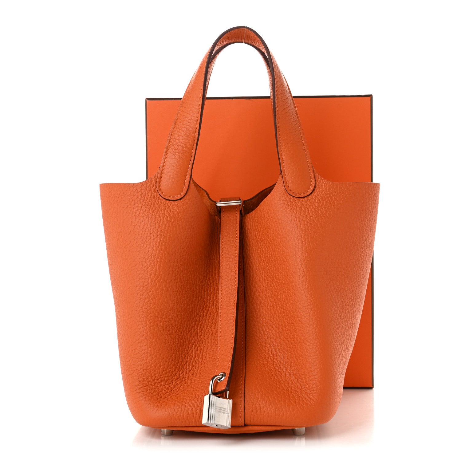 Hermes Taurillon Clemence Picotin Lock 18 PM Orange 10 of 10