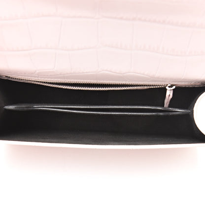 Alexander McQueen Calfskin Crocodile Embossed Knuckle Shoulder Bag Light Pink 5 of 14