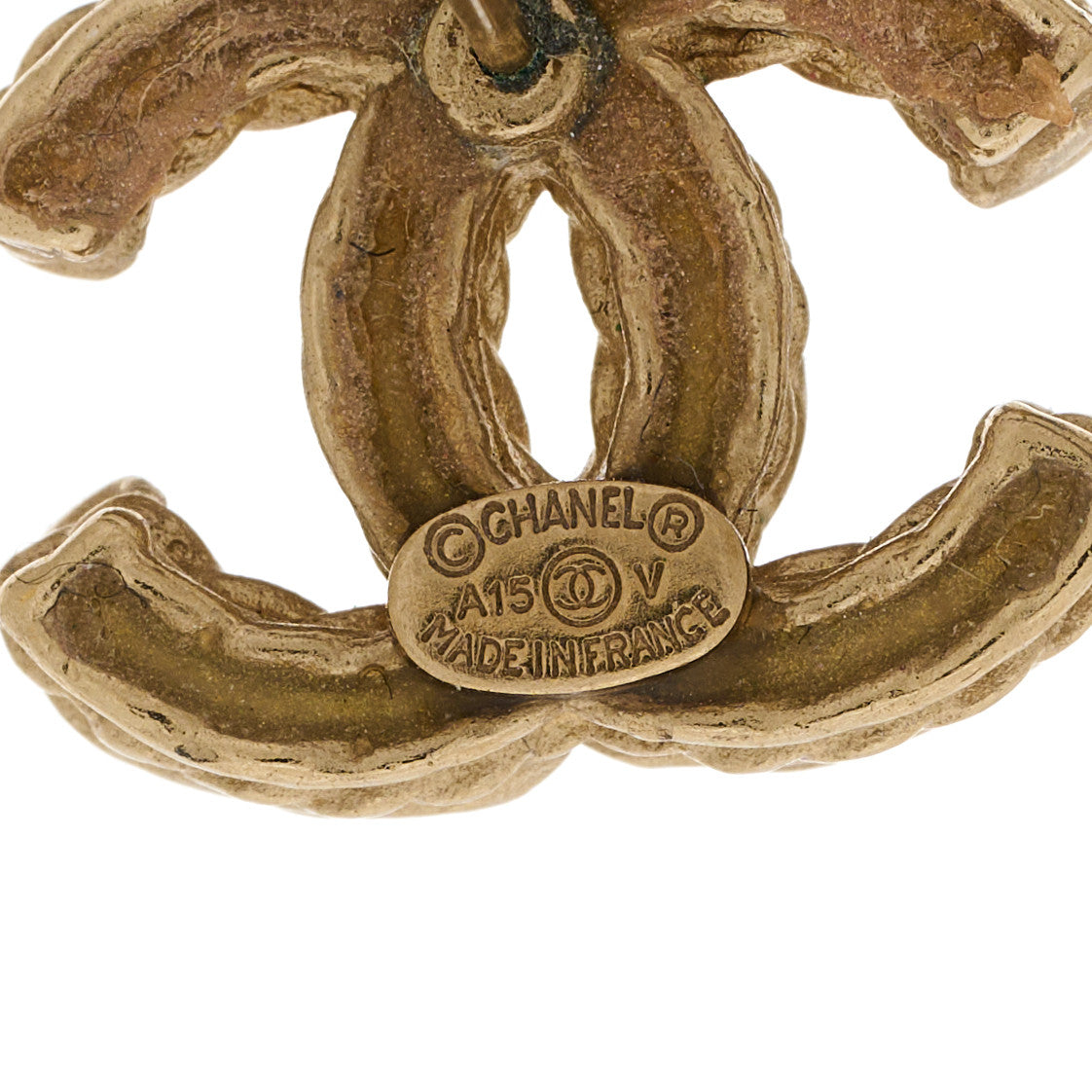 Crystal Timeless CC Earrings Light Gold Grey