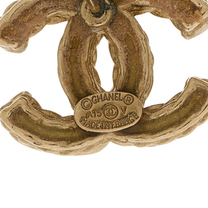 Chanel Crystal Timeless CC Earrings Light Gold Grey 4 of 5