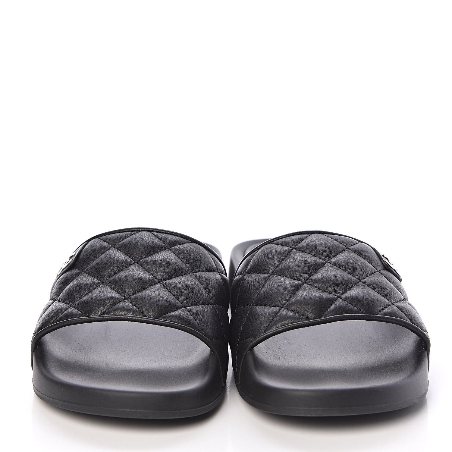 Chanel Lambskin Quilted CC Mules Sandals 37 Black 2 of 8