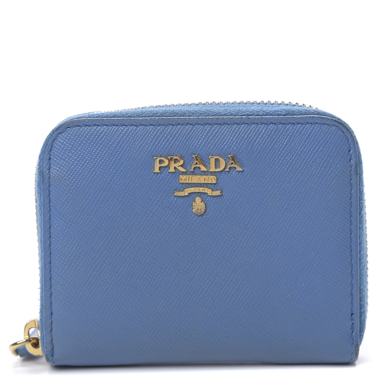 Prada Saffiano Metal Coin Purse Cobalto 1 of 10