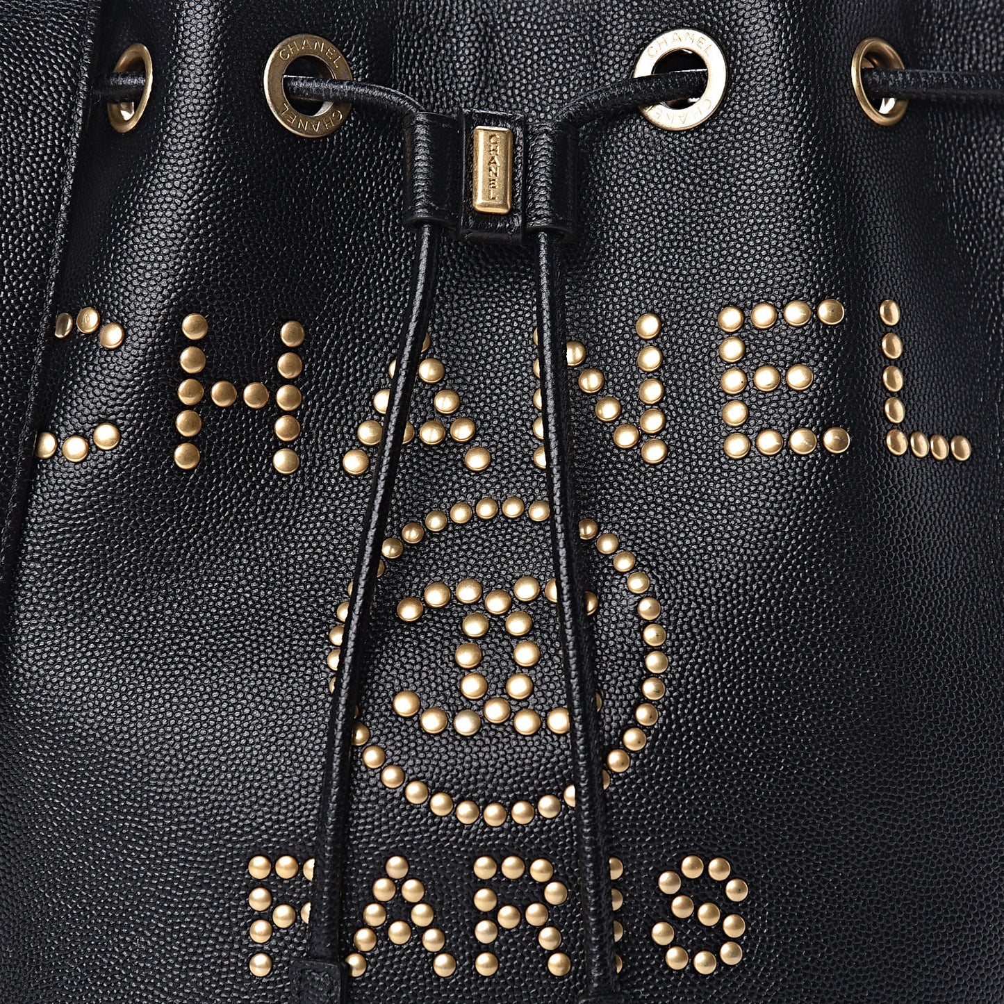 Caviar Deauville Drawstring Bucket Bag Black