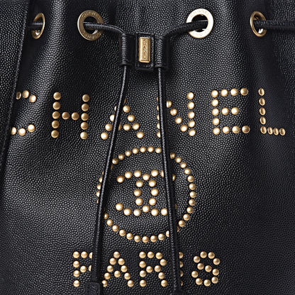 Chanel Caviar Deauville Drawstring Bucket Bag Black 10 of 10