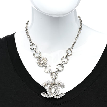 Chanel Crystal CC Short Necklace Silver 2 of 6