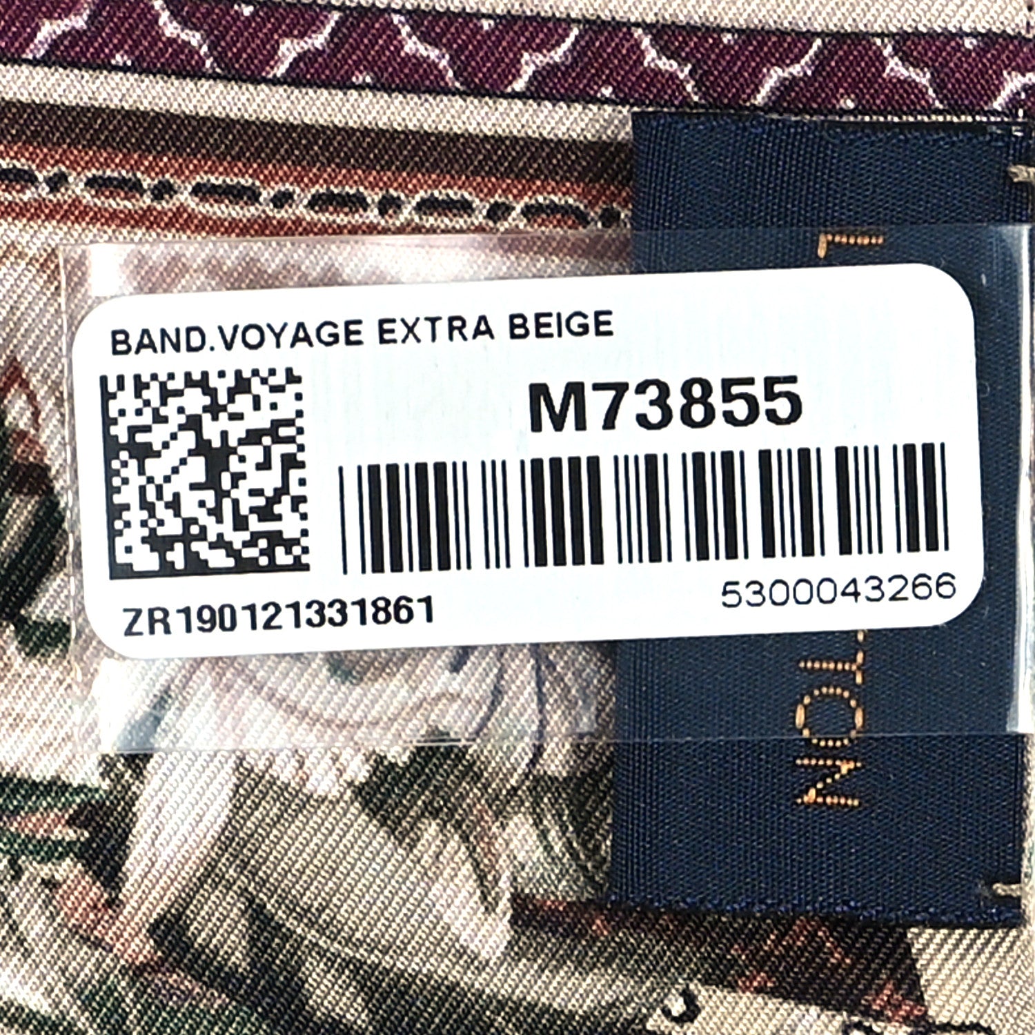 Louis Vuitton Silk Voyage Extraordinaire Bandeau Scarf Beige 3 of 3