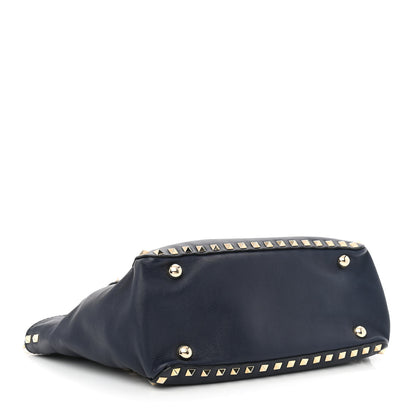 Valentino Garavani Vitello Small Rockstud Tote Marine 4 of 13
