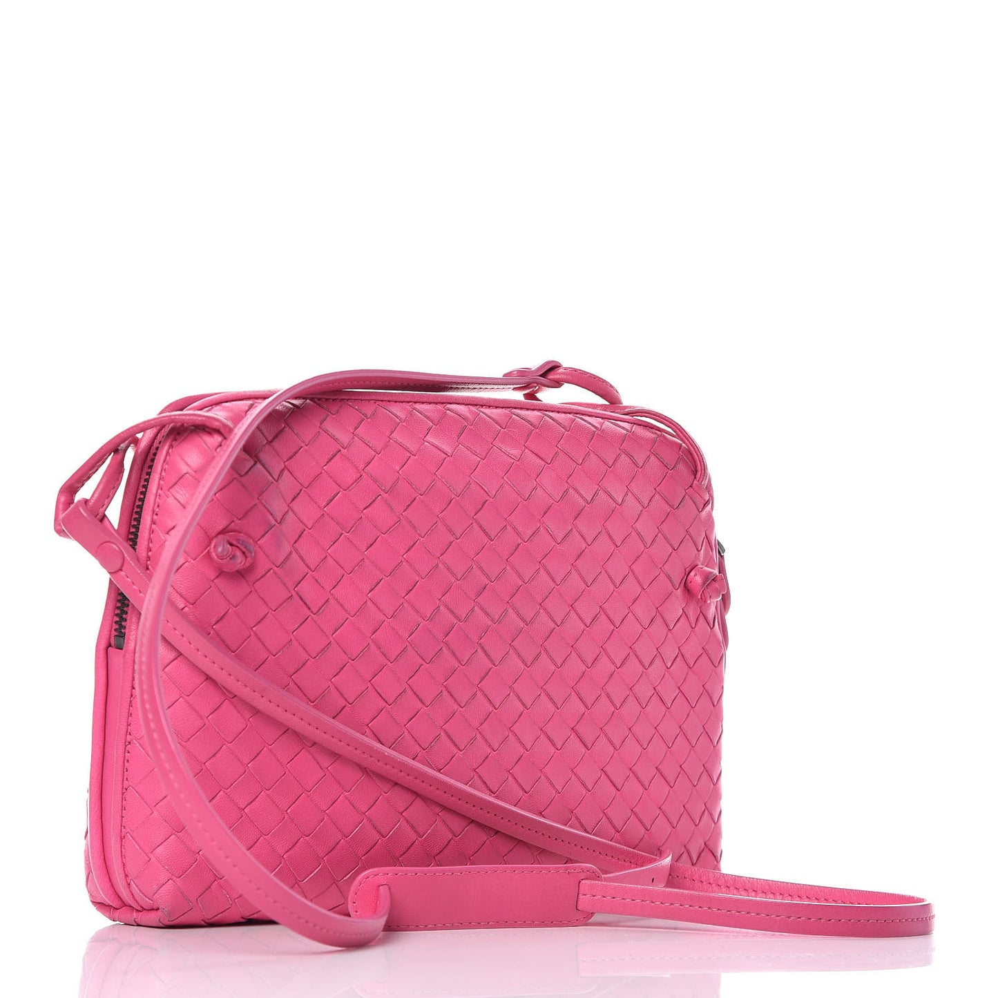 Nappa Intrecciato Nodini Bag Rosa Shock