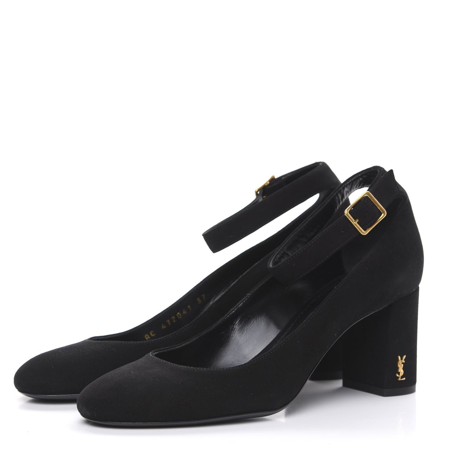 Suede Loulou 70 Ankle Strap Pumps 37 Black