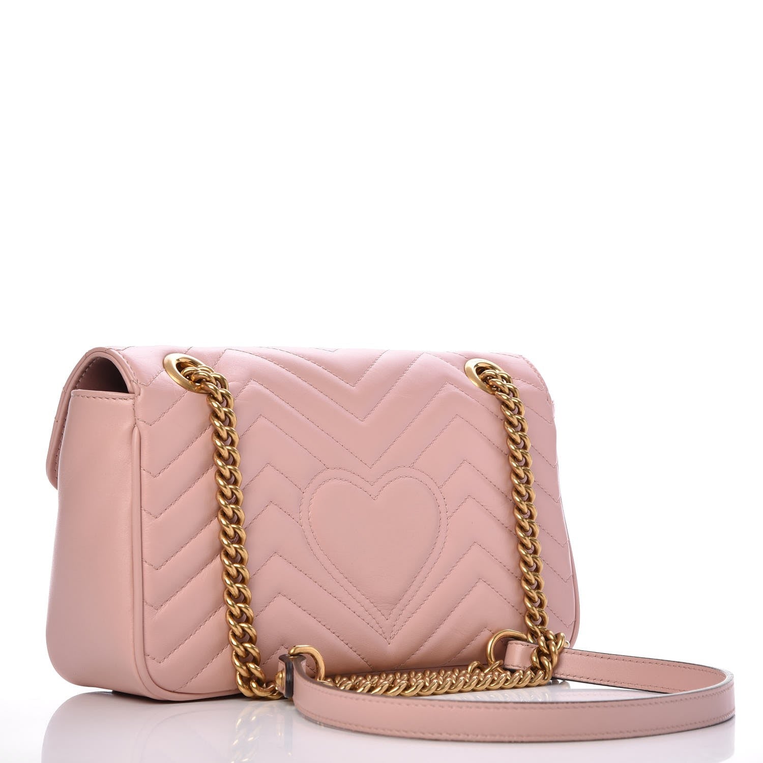 Gucci Calfskin Matelasse Small GG Marmont Shoulder Bag Perfect Pink 3 of 6