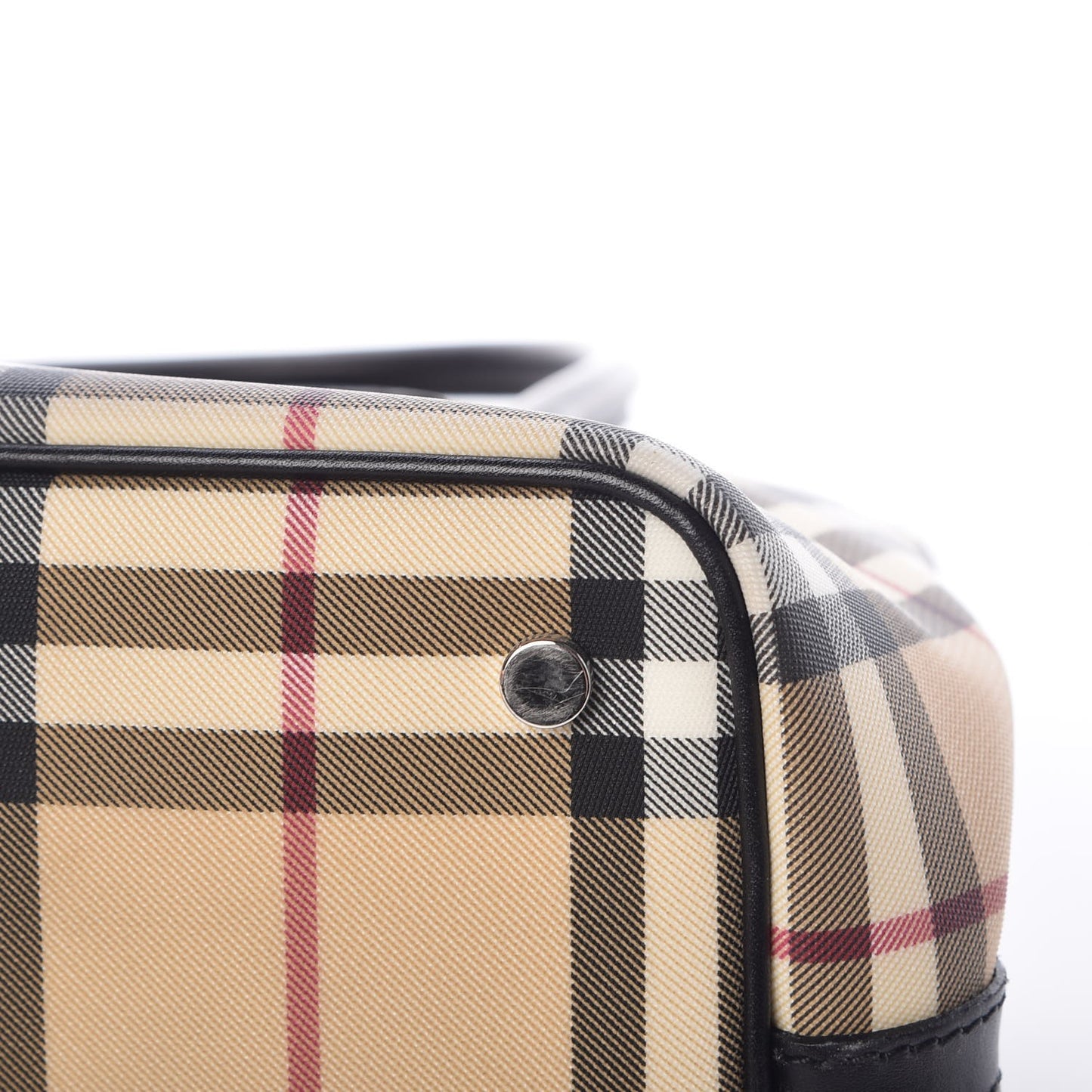 House Check Small Buckle Tote Black