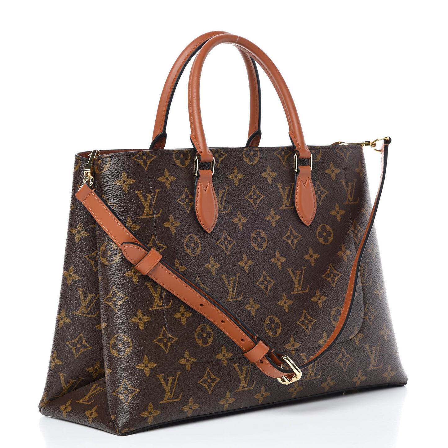 Monogram Flower Tote Caramel