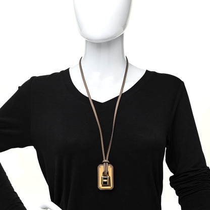 Hermes Swift Large O'Kelly Pendant Necklace Etoupe 2 of 6