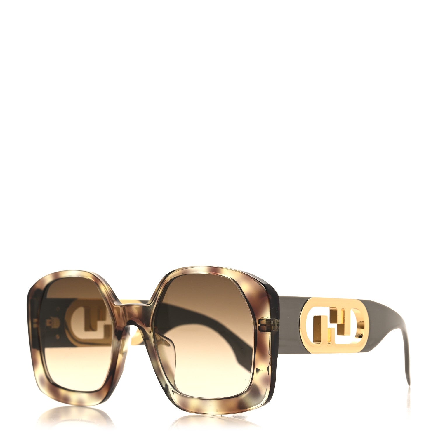 Fendi Acetate O'Lock Square Sunglasses FE40048U Tortoise 1 of 7
