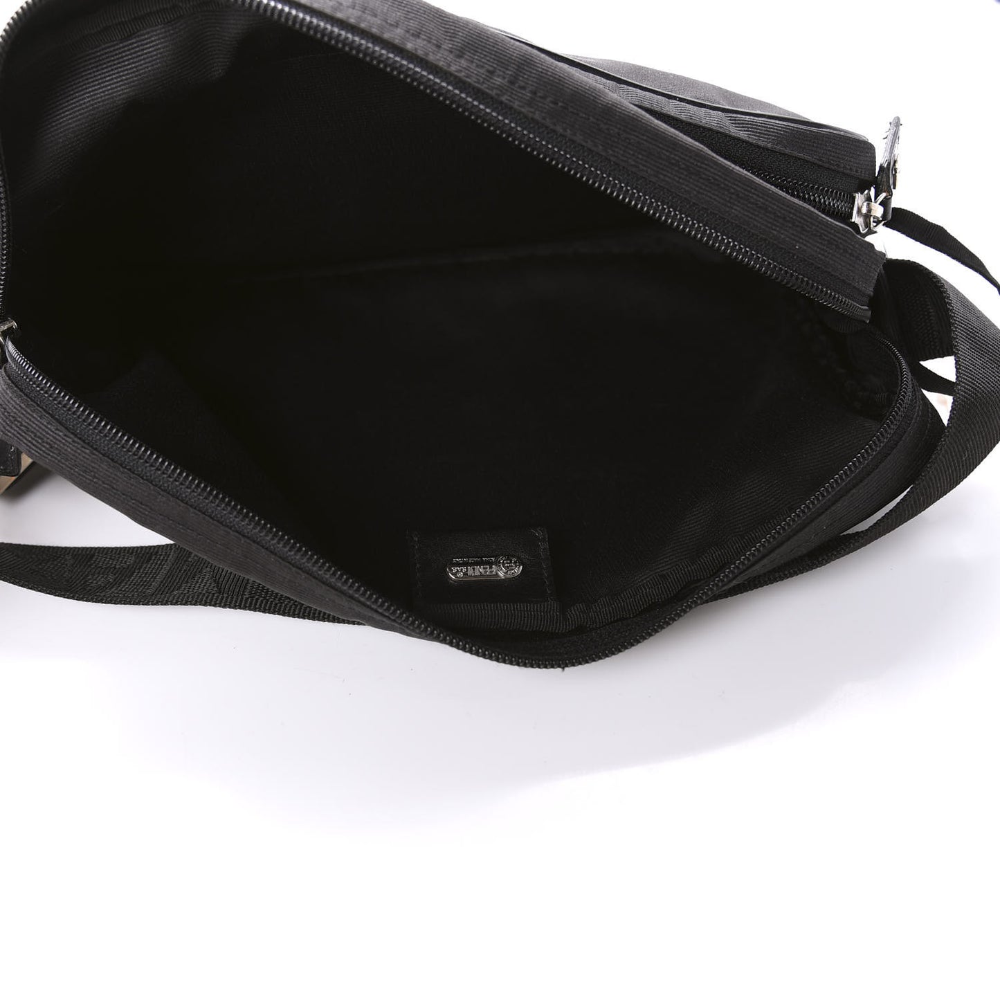 Nylon Vitello Messenger Bag Black