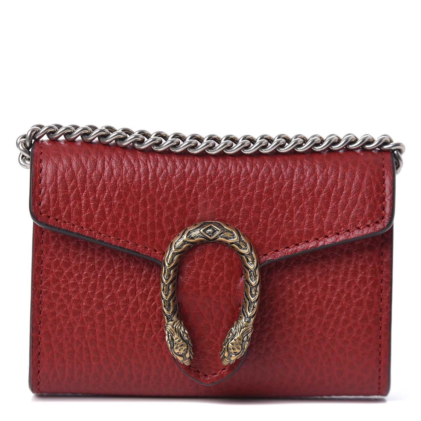 Calfskin Dionysus Coin Purse Hibiscus Red
