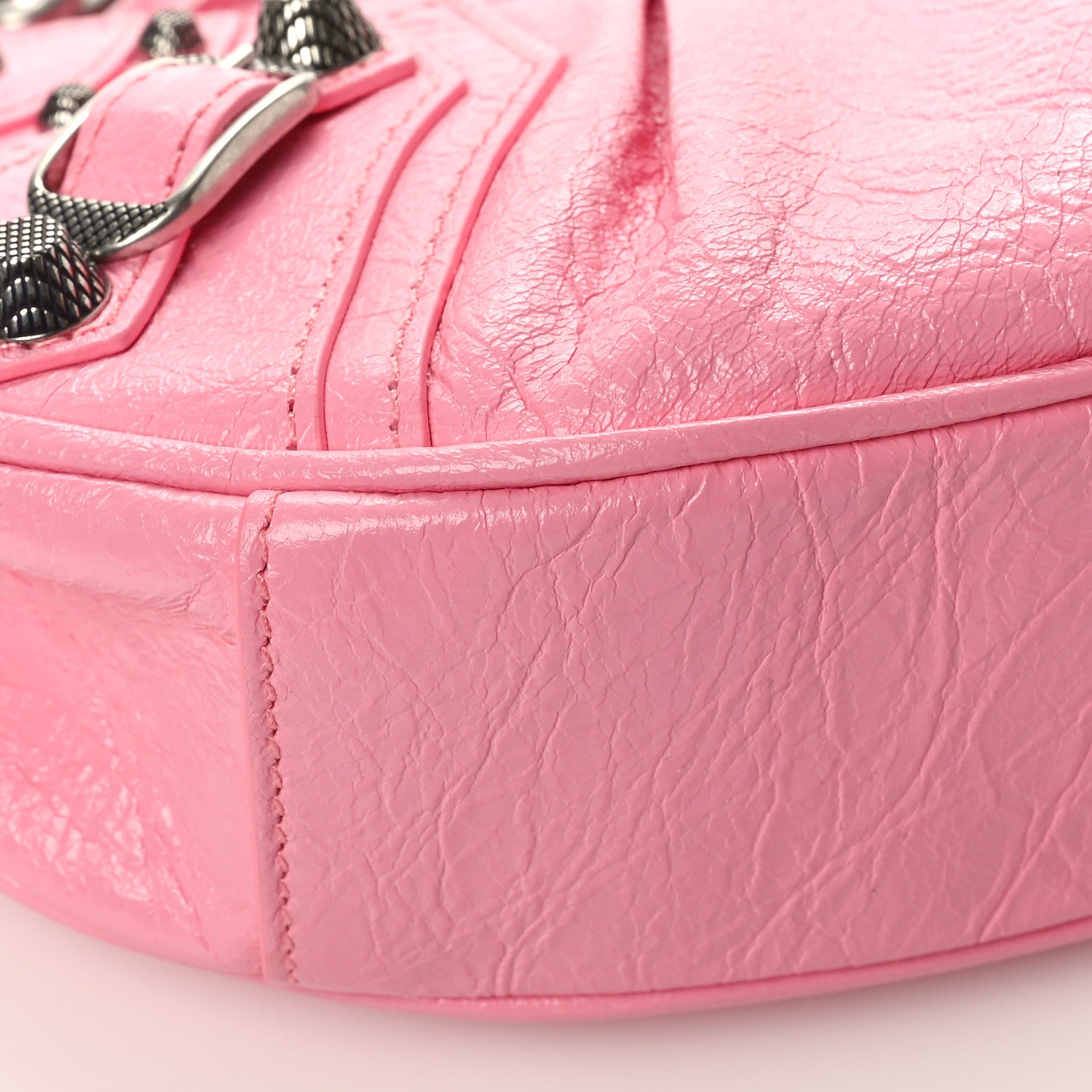 Balenciaga Agneau Arena Le Cagole Chain Shoulder Bag XS Sweet Pink 10 of 11