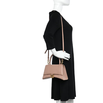 Balenciaga Grained Calfskin Small Hourglass Top Handle Bag Nude Beige 2 of 16