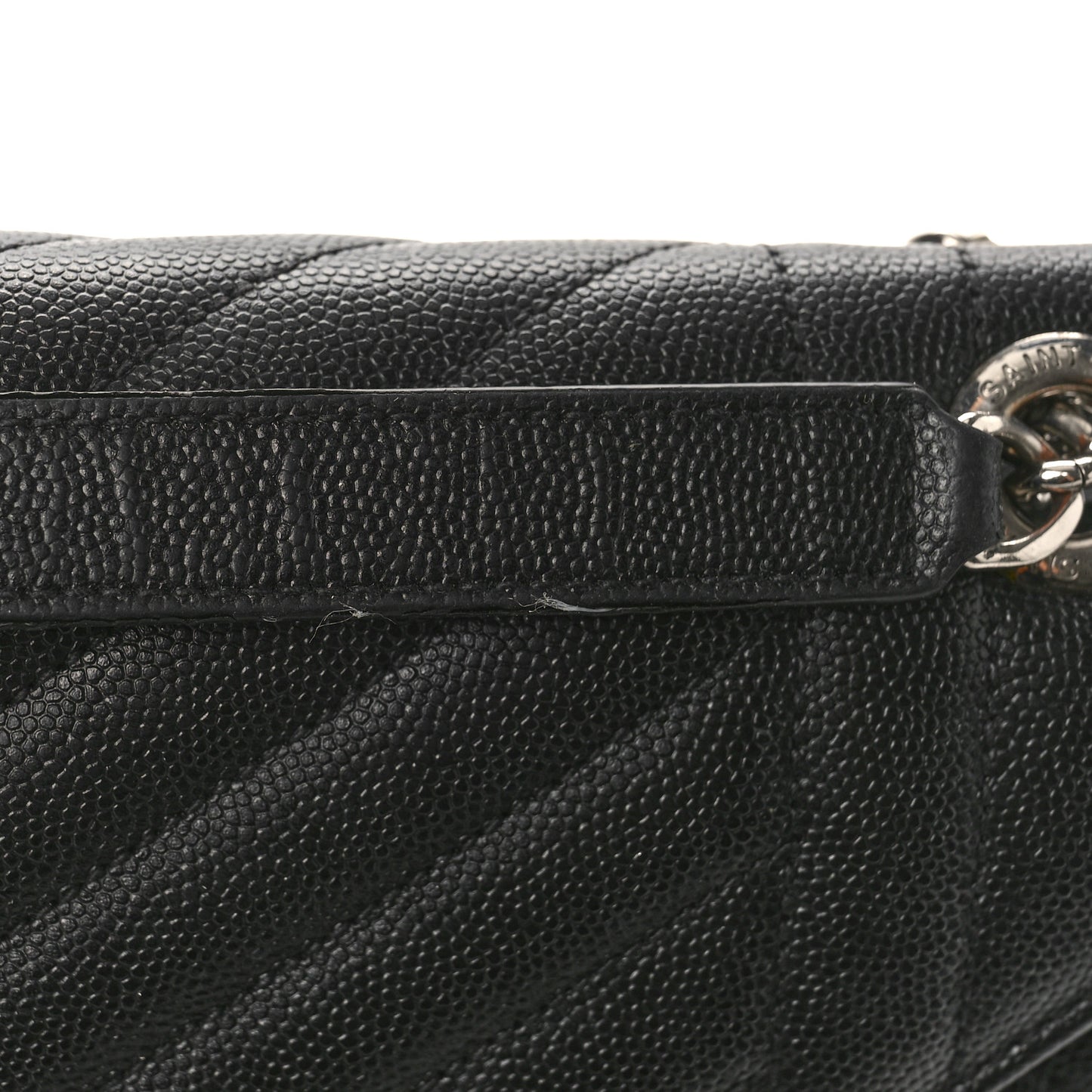 Grain De Poudre Textured Mixed Matelasse Large Triquilt Monogram Satchel Black