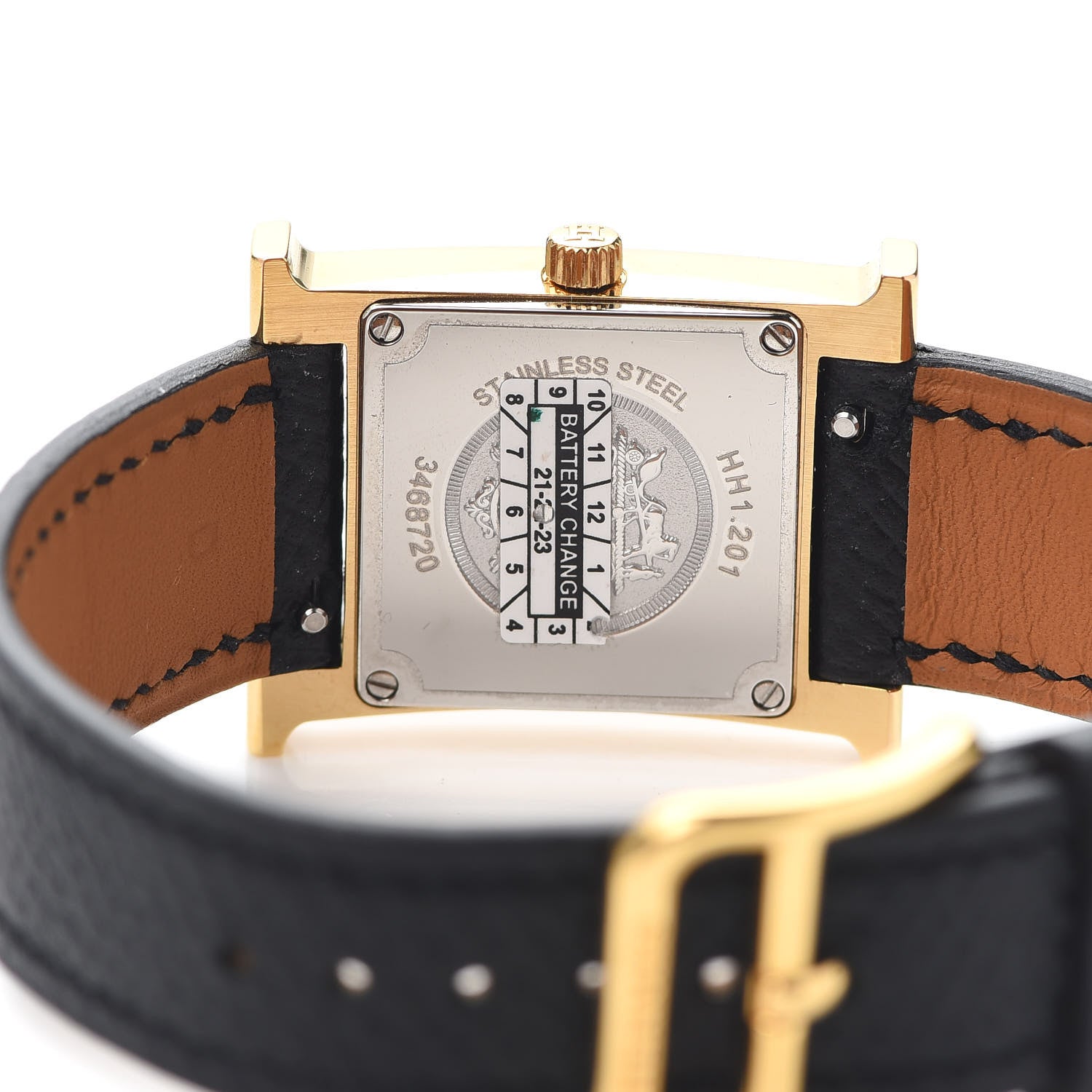 Hermes Stainless Steel Epsom 21mm Heure H Hour Quartz Watch Noir 4 of 5