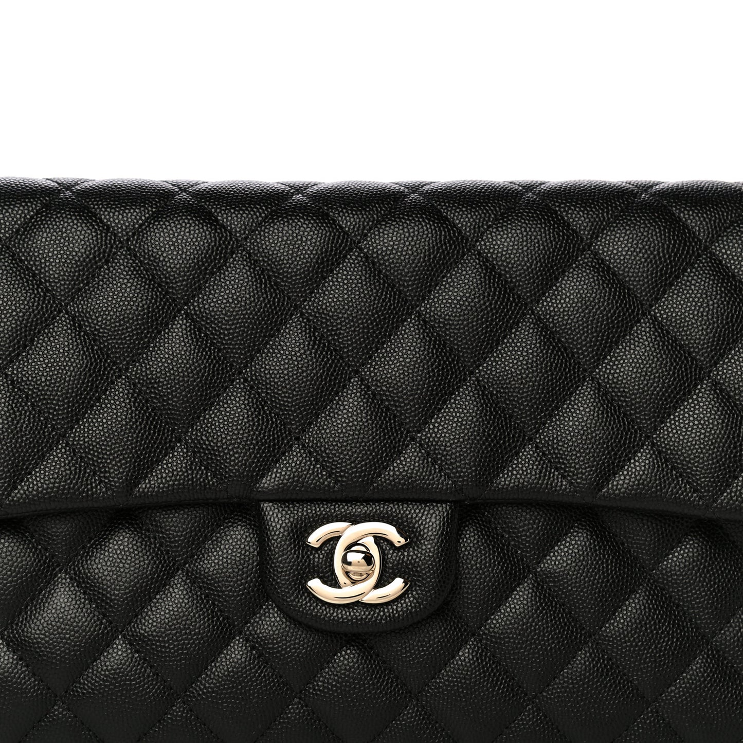 Caviar Quilted Flap Clutch Black