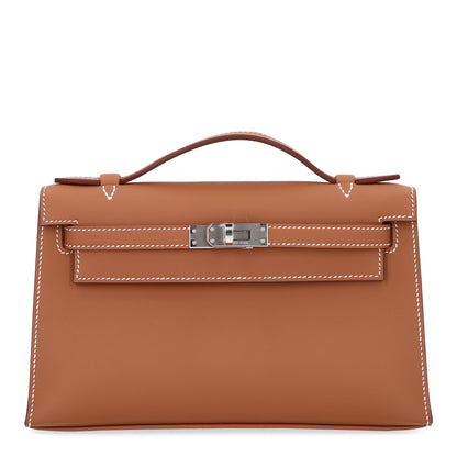 Hermes Swift Kelly Pochette Clutch Gold 1 of 11