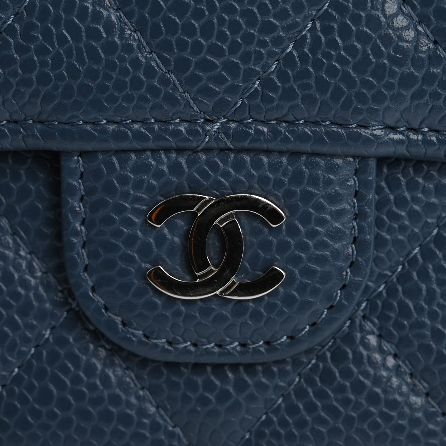 Chanel Caviar Quilted Travel Wallet Blue 13 of 13