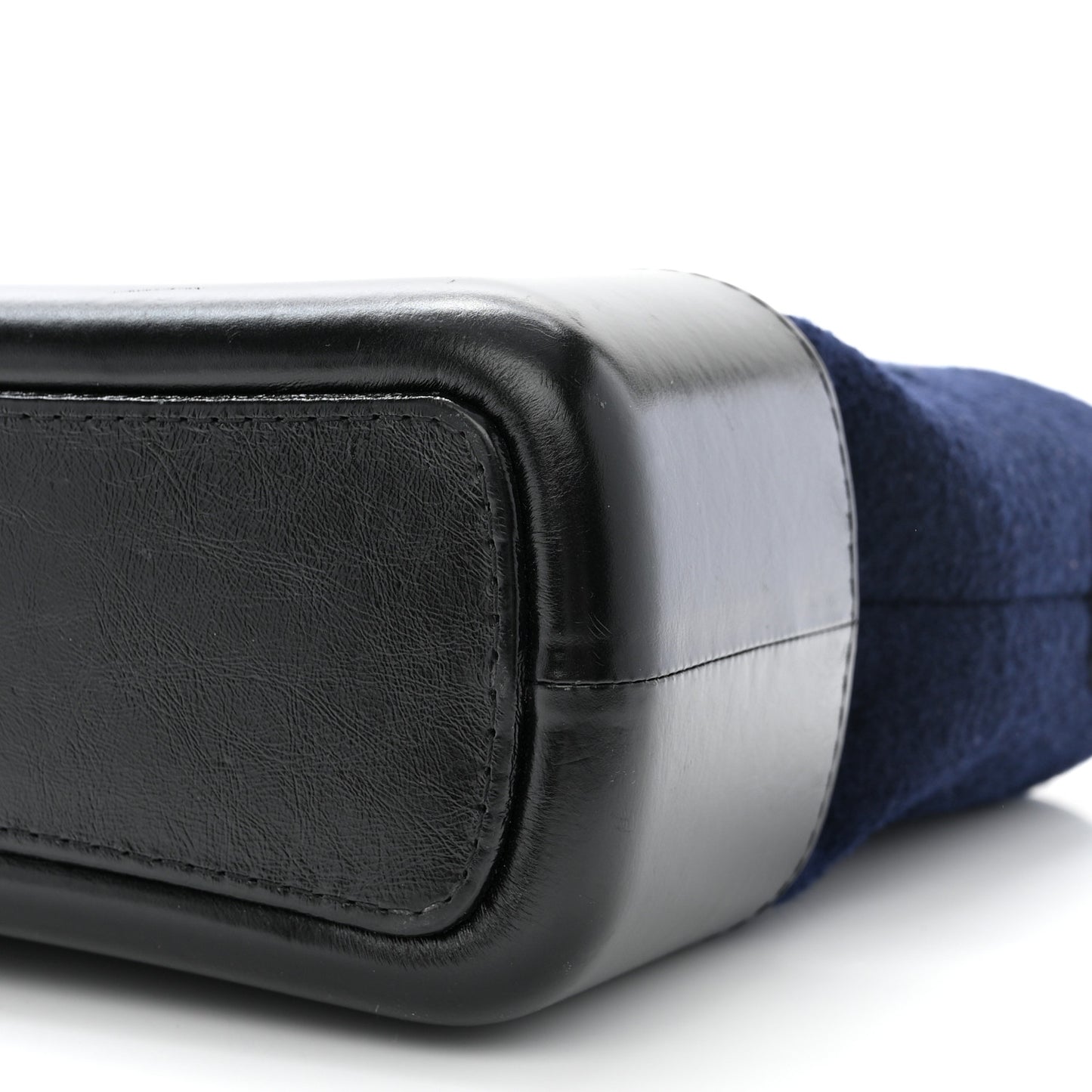 Calfskin Wool Embroidered Paris Hamburg Medium Gabrielle Hobo Dark Navy Blue