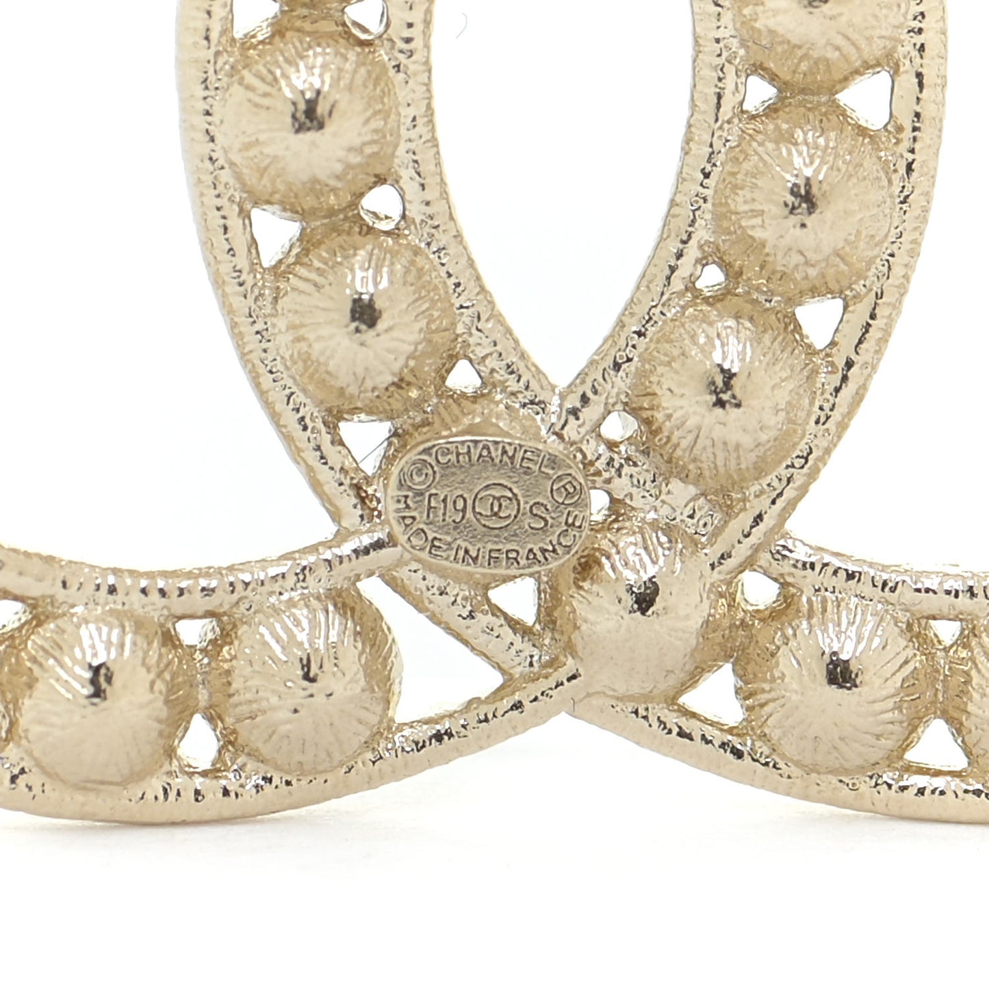 Crystal CC Brooch Gold