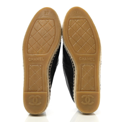 Chanel Lambskin CC Espadrilles 37 Black 5 of 10