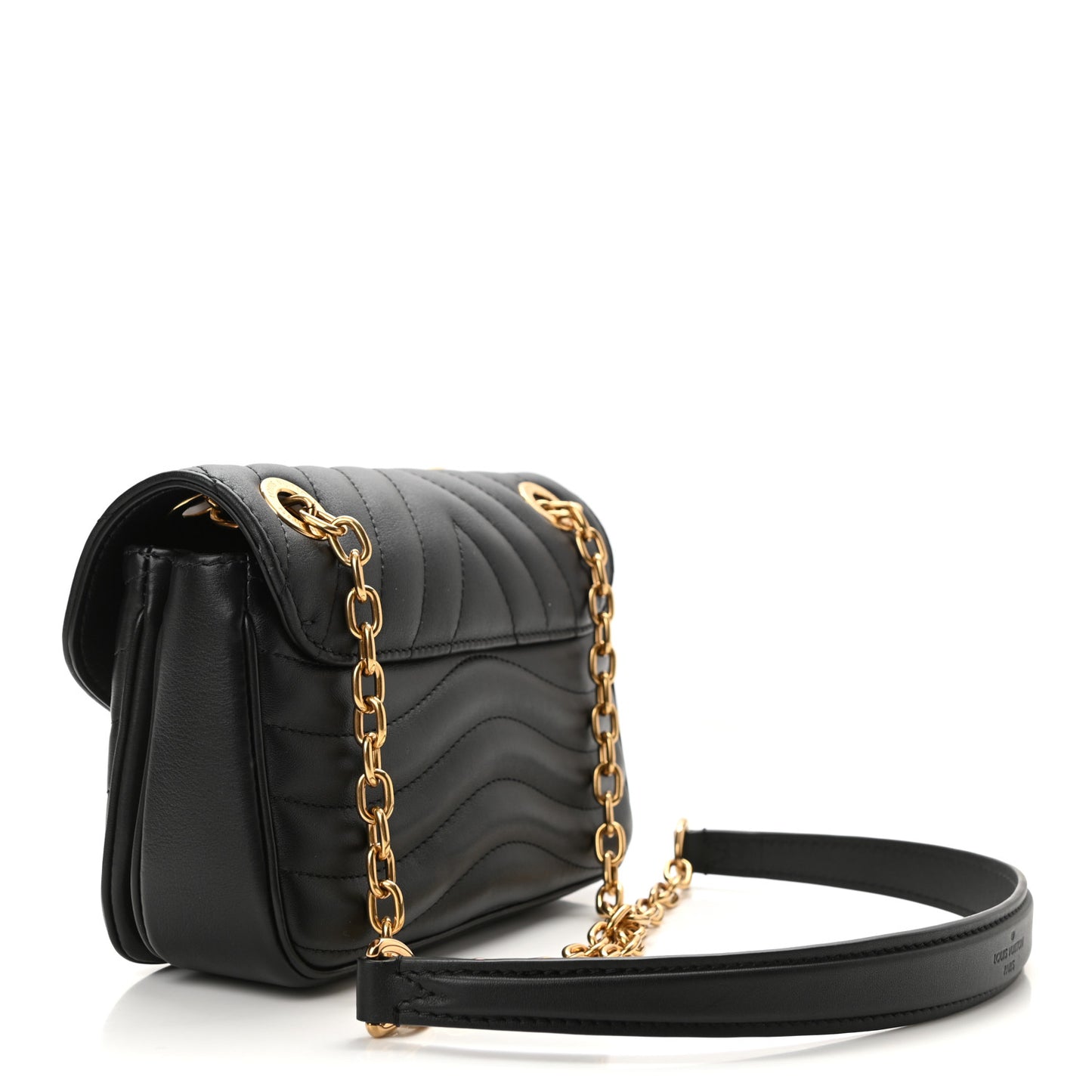 Calfskin LV New Wave Chain Bag Black