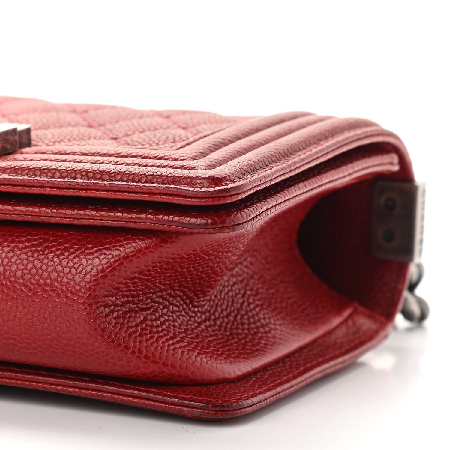 Chanel Caviar Quilted Small Boy Flap Dark Red 10 of 11