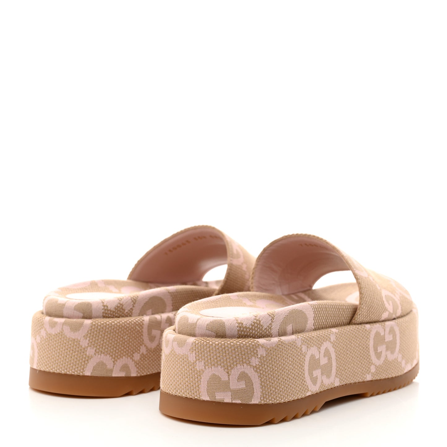 Monogram Jumbo GG Angelina Platform 55mm Slide Sandals 35.5 Beige Perfect Pink