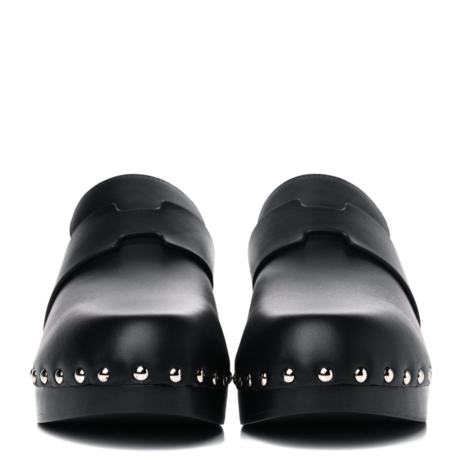 Hermes Calfskin Calya Mules 38 Black 2 of 11