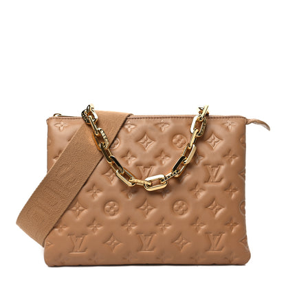 Louis Vuitton Lambskin Embossed Monogram Coussin PM Camel 1 of 6
