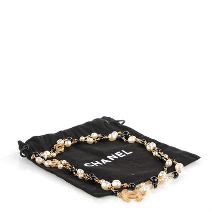 Chanel Pearl Beaded CC Long Necklace Gold 8 of 12