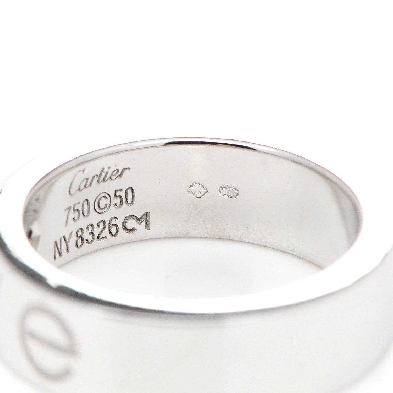 Cartier 18K White Gold Diamond 5.5mm Christmas LOVE Ring 50 5.5 5 of 5
