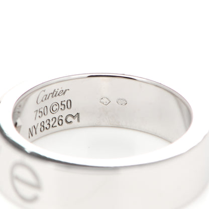 Cartier 18K White Gold Diamond 5.5mm Christmas LOVE Ring 50 5.5 5 of 5
