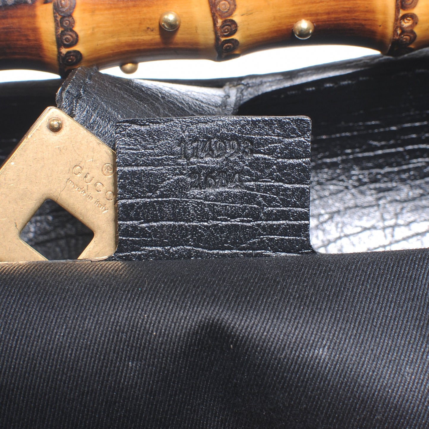 Monogram GG Small Bamboo Bullet Tote Bag Black
