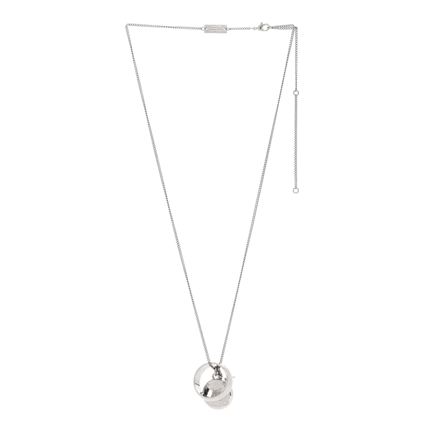 Zamac Palladium Monogram Charms Necklace Silver