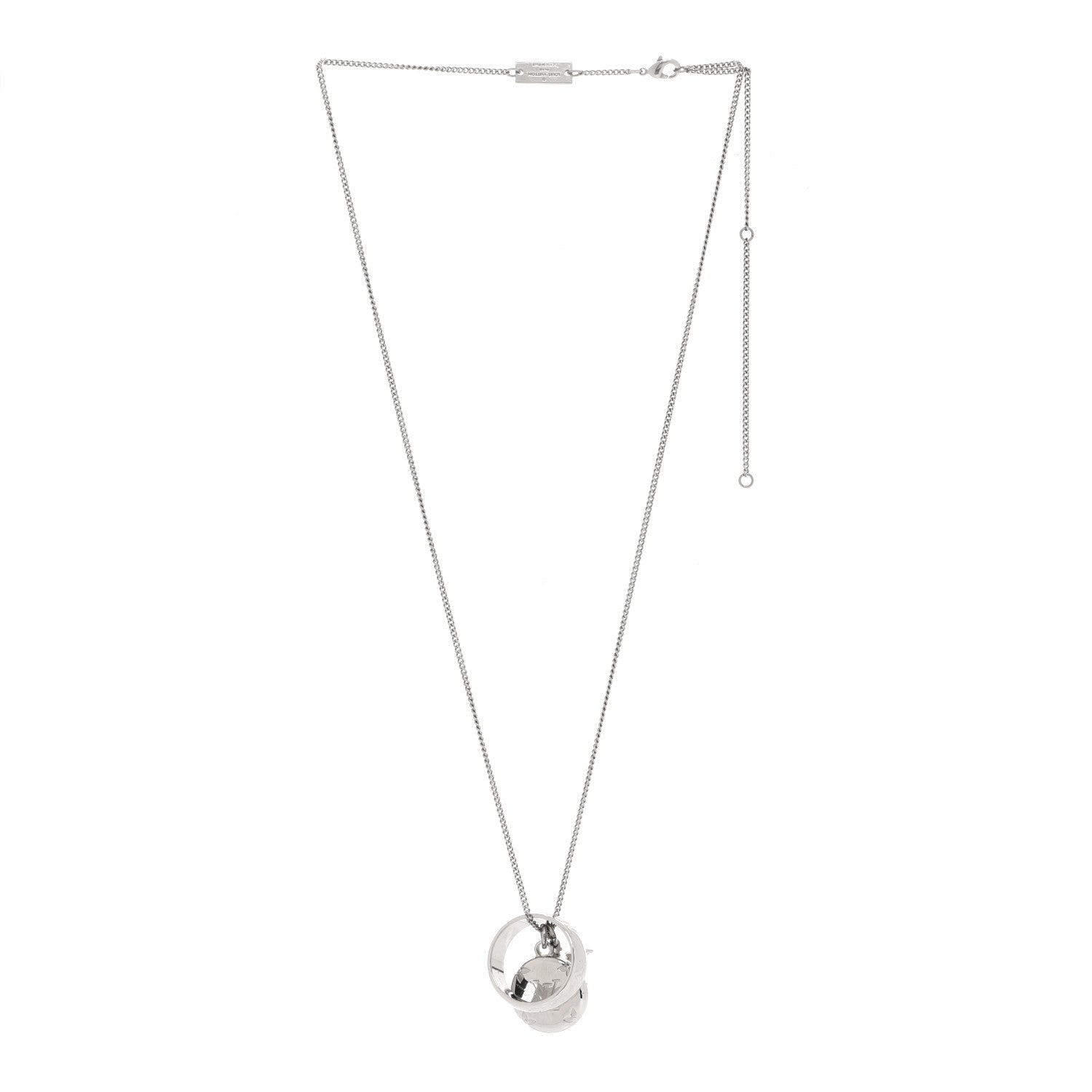 Louis Vuitton Zamac Palladium Monogram Charms Necklace Silver 3 of 7