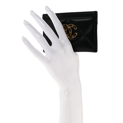 Chanel Lambskin Quilted Chanel 19 Card Holder Black 2 of 12